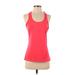 Champion Active T-Shirt: Red Solid Activewear - Women's Size P