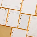 Raccoglitore ad anelli di alta qualità Notebook A5 Personal A6 A7 Inserto ricariche 6 fori Diario a spirale a fogli sciolti Planner Nucleo interno Carta da 100 g
