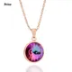High Quality Classic 12 Color Round Crystal Pendant 585 Rose Gold Color Colorful Korean Pendant And
