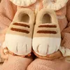 Winter Plüsch Kinder Slipper Katze Klaue Tier Cartoon Kinder Schuhe Babi Flache Flipflop Schöne Kleine Kätzchen Innen Weiche Hausschuhe