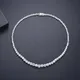 Trendy Lovers Necklace Lab Diamond Cz Stone White Gold Filled chorker Pendant Necklaces for Women