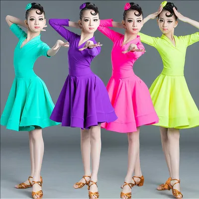 Mädchen Professional Latin tanzen kleid Kinder Salsa Dance kleidung tragen kinder leistung Karneval Image
