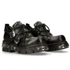 Mode Männer der Motorrad Stiefel Britischen Retro Punk Leder Im Freien Stiefel Metall Nische Design Low-Top Frauen Schuhe Plattform grundlegende