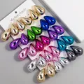 Extra Large 3pair Acrylic Chunky Waterdrop Earring Dupes for Women Metallic Color Teardrop Y2K