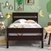 Classic Simple Wooden Platform Bed Frame Twin/ Full Size Platform Bed Frame with Headboard and Footboard for Kids, Teens