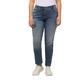 Ulla Popken Damen Boyfriend, Destroy-Effekte, weites Bein, Stretch Jeans, Blue Denim, 56