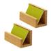 2X Bamboo Wood Desktop Business Card Holder for Desk Sturdy Business Card Display Stand for Office Men Women