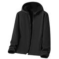 Fauean Winter Coats for Men Casual Full Zip up Hoodie Outdoor Cycling and Sports Jacket Black Size 2XL