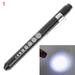 (Black - White light) LED Flashlight Work Light First Aid Pen Light Torch Lamp Pupil Gauge Measurement