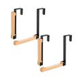 2 PCS Foldable Wood Over The Door Hooks Solid Wood Door Hook Coat Seamless Storage Rack Daily tools Ornament Hooks Hooks For Hanging Home essentials Utility tool