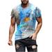 Tuphregyow Fashionable Men s Casual Patchwork Baseball Print T-Shirt - Round Neck Short Sleeve - Comfortable and - Elastic Lightweight and Loose - Stylish Sports Tee for Men Yellow XL