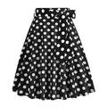 Ladies French Retro Casual Fashion Polka Dot Belt Bandage Skirt Striped Bed Skirt Tennis Skirts for Women Skirts for Women Glitter Fringe Skirt Wrap around Skirts for Women Womens Pleated Skirt