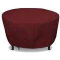 Eevelle Meridian Patio Round Table Cover with Marine Grade Fabric - Waterproof Outdoor Firepit Cover - Furniture Set Covers for Dining Table - Easy to Install - 25.5 H x 52 D Burgundy