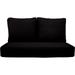 Indoor Outdoor Sunbrella Deep Seating Loveseat Cushion Set 1-46â€� X 26â€� X 5â€� Seat 2-25â€� X 21â€� Backs Choose Color (Canvas Black)