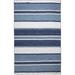 Sorrento Indoor/Outdoor Hand Woven Polyester Handmade Area Rug - Transitional Geometric Casual Colorful (Boat Stripe Navy) (7 6 X 9 6 )