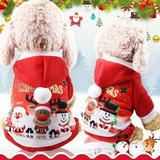 Pet Dog Cat Christmas Costume Santa Dogs Winter Hoodie Coat Clothes for Christmas Party Santa Claus Pet Dog Apparel Accessories Puppy Santa Claus Reindeer Outfit Winter Hoodie Warm Vest Clothes