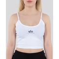 Alpha Industries Basic Crop SL Ladies Top, white, Size M for Women