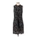 J.Crew Casual Dress Mock Sleeveless: Black Print Dresses - Women's Size 4