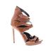 Brian Atwood Heels: Brown Print Shoes - Women's Size 9 1/2 - Open Toe