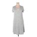 Lane Bryant Casual Dress - Shift V Neck Short sleeves: Gray Print Dresses - Women's Size 14 Plus
