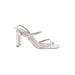 Schutz Sandals: Slip-on Chunky Heel Cocktail Party White Print Shoes - Women's Size 9 - Open Toe