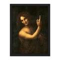 Leonardo Da Vinci Saint John The Baptist Panting Artwork Framed Wall Art Print 18X24 Inch