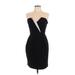 Adelyn Rae Casual Dress - Party Strapless Sleeveless: Black Solid Dresses - Women's Size Large