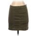 Free People Casual Skirt: Green Solid Bottoms - Women's Size 2