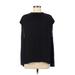 Ann Taylor Short Sleeve Blouse: Black Tops - Women's Size Medium