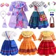 Robe à Manches Courtes pour Bébé Fille Costume Cosplay Princesse Encanto Mirabel Isabela