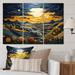 Millwood Pines Countryside Yellow & Blue Hills Patchwork II On Canvas 3 Pieces Print Metal in Blue/Yellow | 32 H x 48 W x 1 D in | Wayfair
