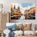 Winston Porter City Vienna Train Popart II On Canvas 3 Pieces Print Metal in Orange/Yellow | 32 H x 48 W x 1 D in | Wayfair