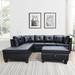 Black Sectional - Latitude Run® Reesor 3 - Piece Vegan Leather Sectional Faux Leather | 34.6 H x 105.5 W x 80.3 D in | Wayfair