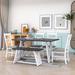 August Grove® Bretha 6 - Piece Trestle Dining Set, Kitchen Set w/ Dining Chairs & Bench Wood/Upholstered in Gray/White | Wayfair