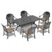 Canora Grey Simmi Rectangular 6 - Person 68.9" L Outdoor Dining Set Metal in Black/Brown | 68.9 W x 35.43 D in | Wayfair