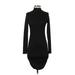 Shein Casual Dress - Bodycon High Neck Long sleeves: Black Print Dresses - Women's Size Small