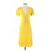 Line & Dot Casual Dress - Midi: Yellow Dresses - Women's Size X-Small