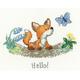 Hello! (Little Foxes) Counted Cross Stitch Kit by Peter Underhill, fox and flowers