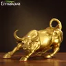ERMAKOVA Wall Street rame puro dorato feroce toro figurina scultura ricarica mercato Stock Bull