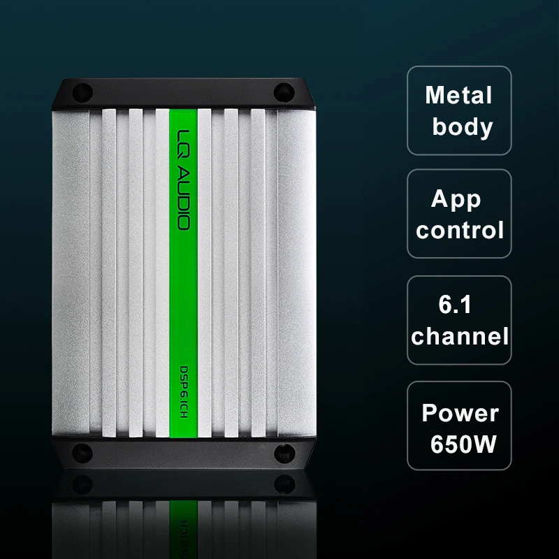 LQ-F960 Pro DSP-Leistungsverstärker für Mercedes Benz, BMW 6.1-Kanal-Ausgang 650 W RMS, Plug-and-Play-Car-Audio, App-Steuerung der Klasse D Image
