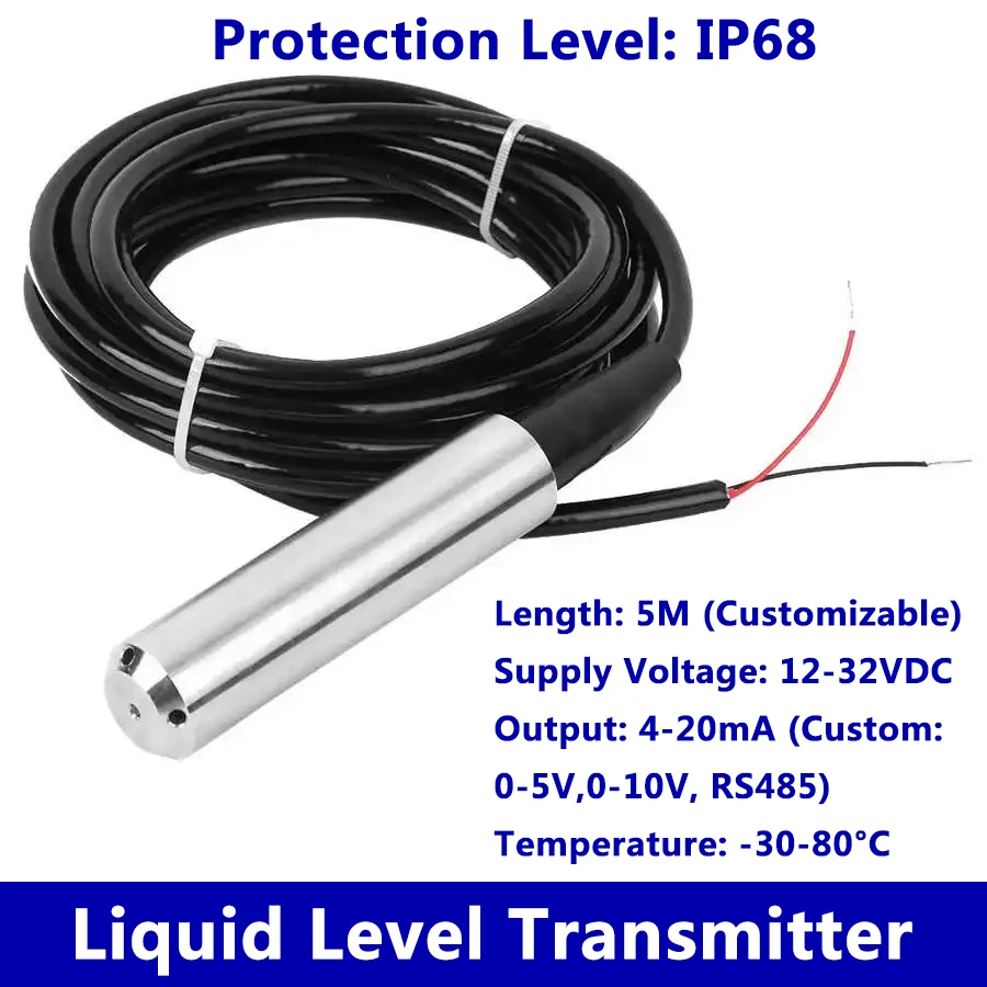 Sensore di livello TL-136 Trasmettitore di livello del liquido Rivelatore del sensore di livello dell'acqua 12-32VDC 4-20mA Uscita del segnale Sensore di livello del liquido