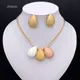 Hot Sale Halskette Ohrring Set für Frauen Tricolor Dubai Trend ing Schmuck runde Perlen Ohrringe
