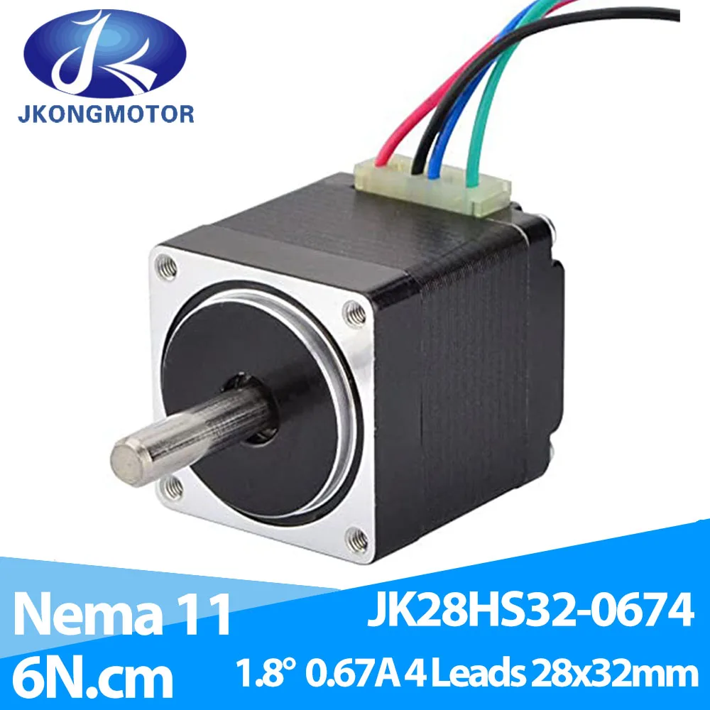 Jkongmotor Nema11 Schrittmotor 28 Hybrid Stepping Motor 2 Phase 4-blei 1,8 grad 0,67 EINE 6Ncm/8,5 unzen-in 28x32mm für DIY 3D Drucker Image