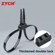 5Pcs 12x700mm Plastic Handcuffs Double Flex Cuff Police Disposable Nylon Zip Cable Tie Fasten Loop