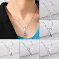 Witchcraft Witch's Irish Knot Necklaces Stainless Steel Geometric Long Chain for Women Water-Drop