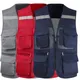 Men's Summer Mesh Fishing Vest Photography Work Multi-Pockets Outdoors Journalist's Vest Sleeveless