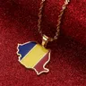 Romania Map Flag Pendant Necklaces Romanian Jewelry