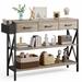 Gizoon Console Table with 3 Drawers, Entryway Sofa Table with 3 Tier Storage Shelves