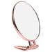 Delicate Metal Desktop Double-sided Folding Mirror Portable Handheld Makeup Mirrors for Women Girls (Golden Oval)
