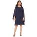 Plus Size Women's Sheer Elegance Chiffon Dress by Catherines in Navy (Size 30 W)